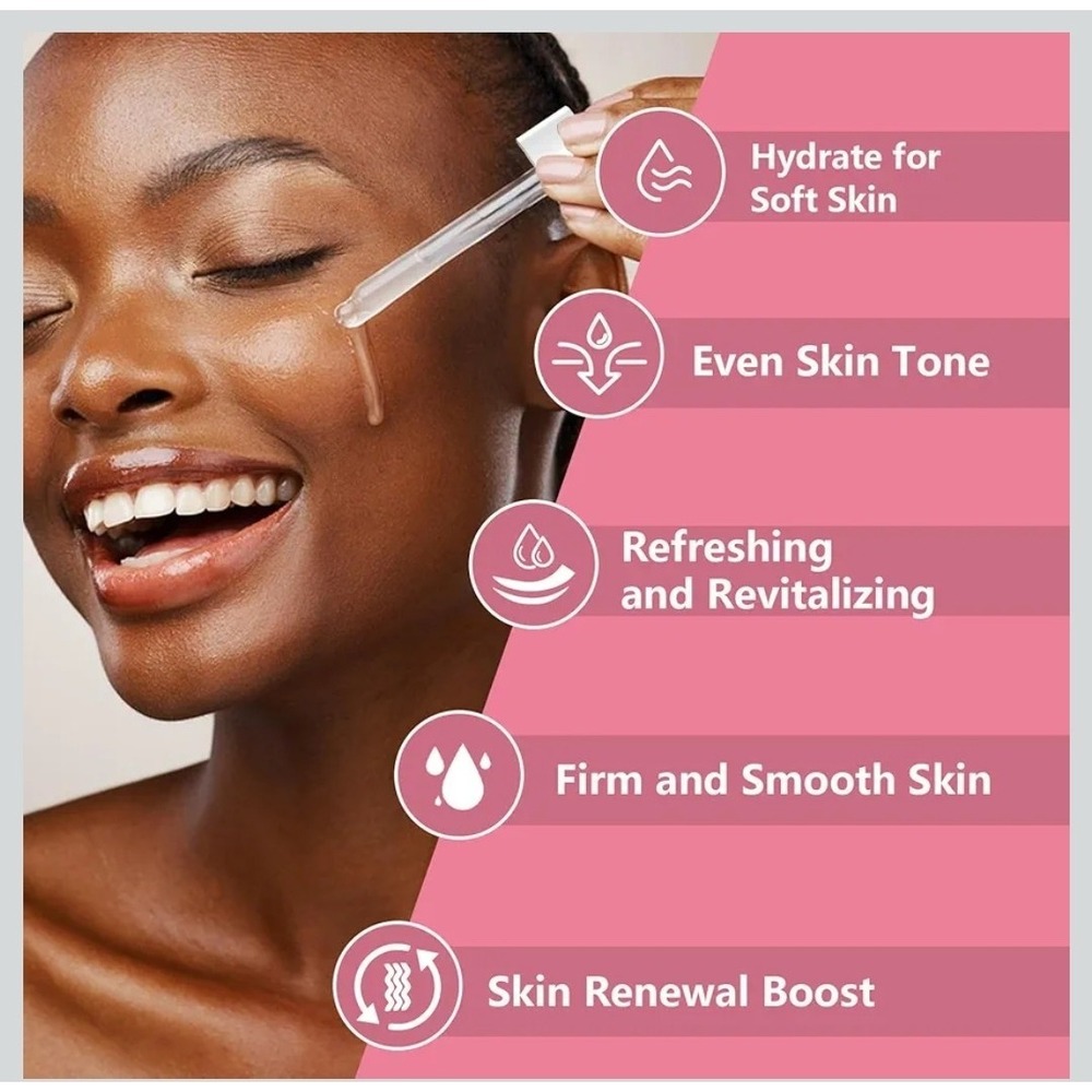 New Rose Hyaluronic Acid Face Serum, Pack of 3, 1 Oz. Bottles